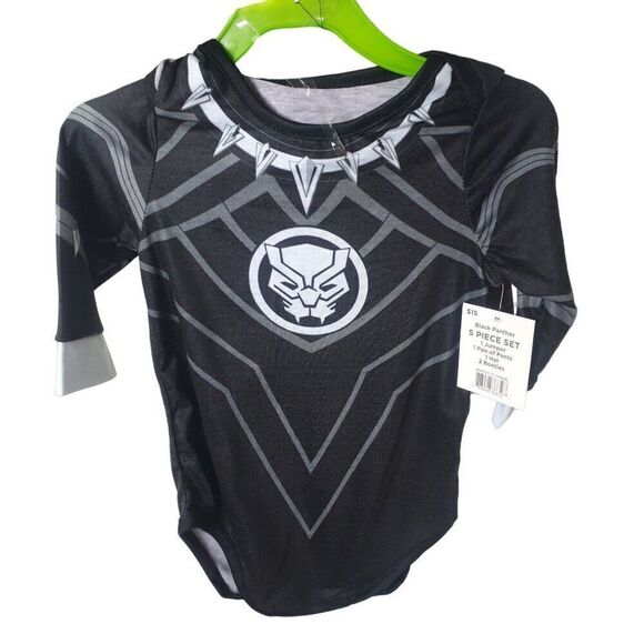 Marvel Black Panther Infant Costume 12-18 Months 5 piece Set NWT - Picture 2 of 6
